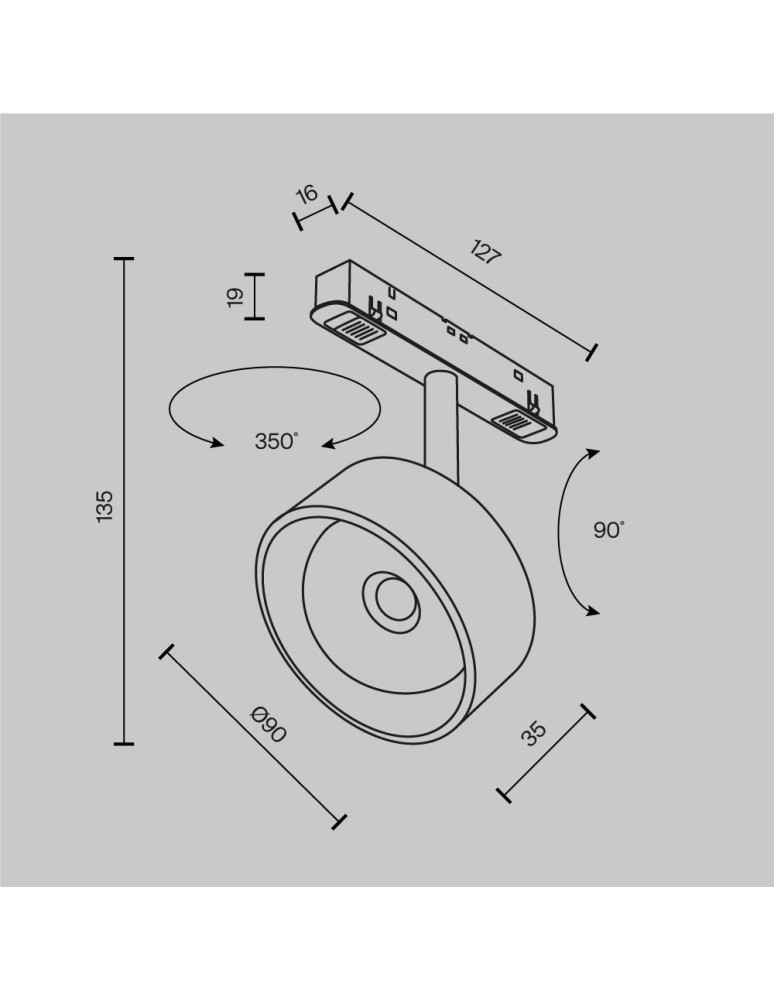 Magnetic rail lamps - Maytoni Lens Spotlight for Exility LED Rail 770lm 3000K Black TR217-2-15W3K-B. - product kolory-swiatla.pl 2
