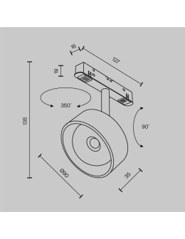 Maytoni Lens Reflektor do Szyny Exility LED 770lm 3000K Czarny TR217-2-15W3K-B - produkt 2