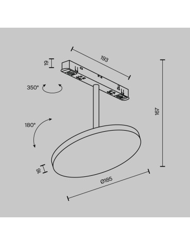 Maytoni Plato Exility LED Rail Plate Lamp 712lm 3000K Black TR131-2-15W3K-B. - product 2