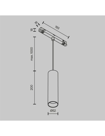 Maytoni Focus LED Pendant Rail Lamp 900lm 2700K-6000K Exility White TR041-4-12WTW-DD-W - product 2