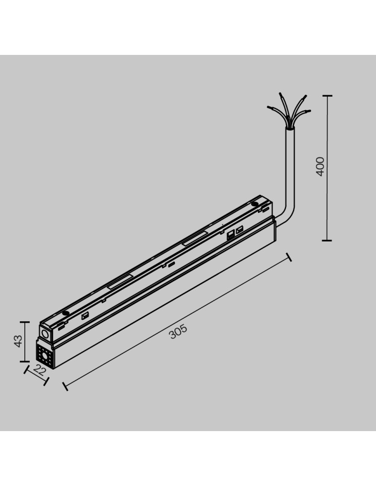 Accessories for magnetic busbars - Maytoni Power Supply 200W System Exility Black TRA034DR-200W-DD-B-DE - product kolory-swiatla.pl 2