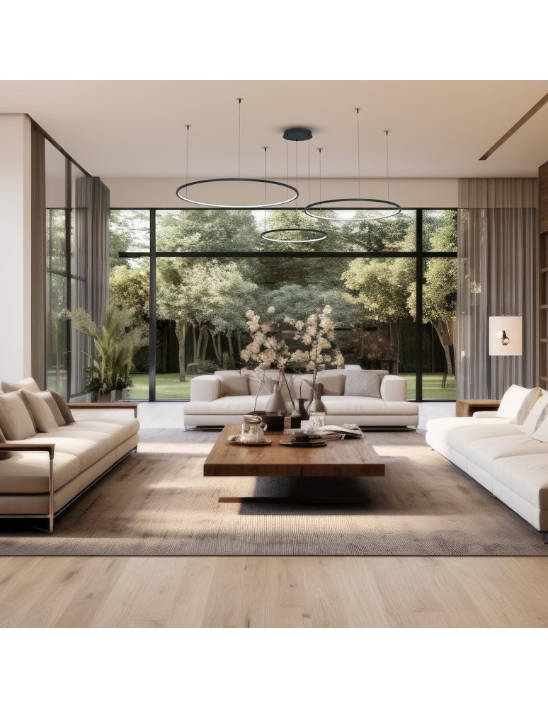 Pendant lamps circles - Milagro Saturno Black 100W LED pendant lamp ML0846 - product kolory-swiatla.pl 3