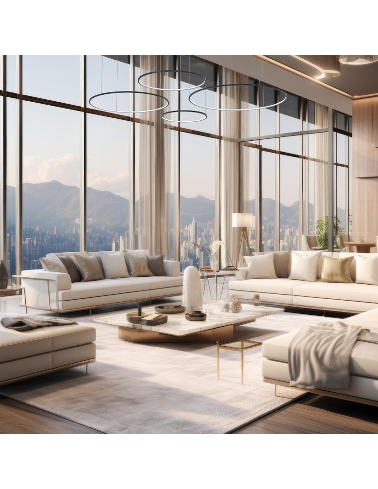 Pendant lamps circles - Milagro Saturno Black 120W LED pendant lamp ML0848 - product kolory-swiatla.pl 3