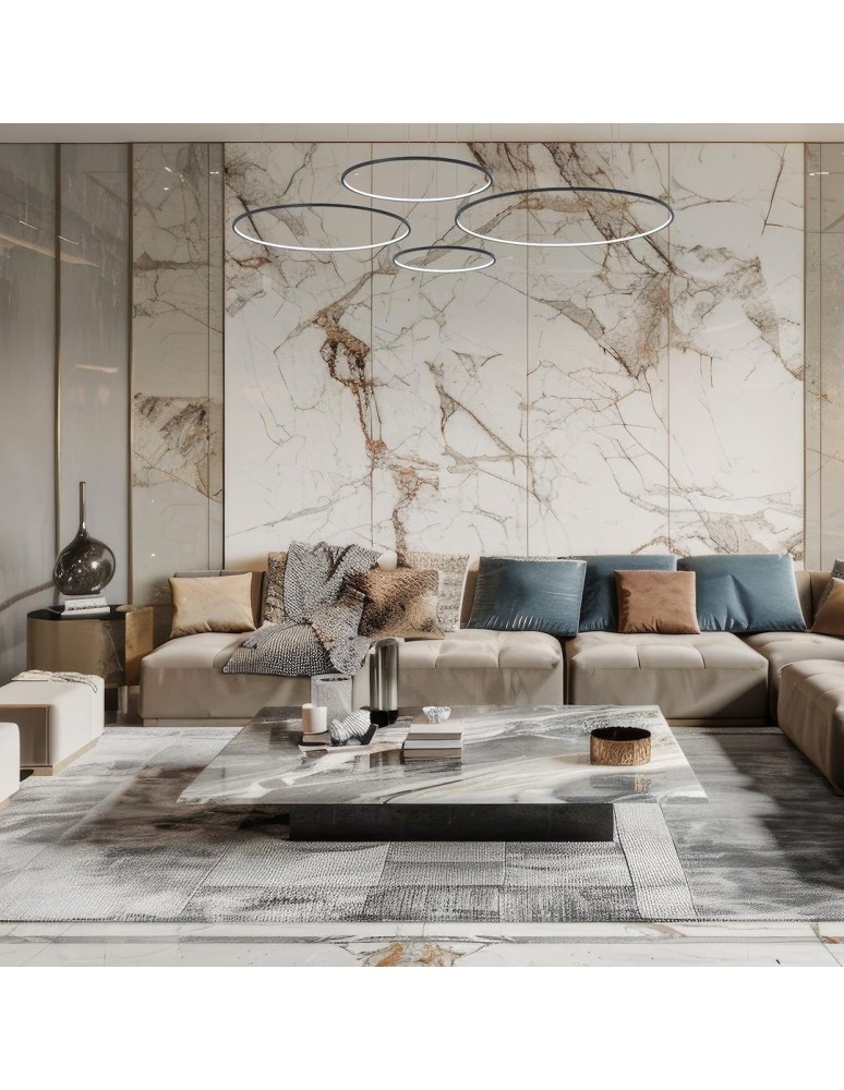 Pendant lamps circles - Milagro Saturno Black 120W LED pendant lamp ML0848 - product kolory-swiatla.pl 4