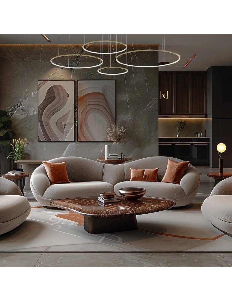 Pendant lamps circles - Milagro Saturno Gold 120W LED pendant lamp ML0849 - product kolory-swiatla.pl 3