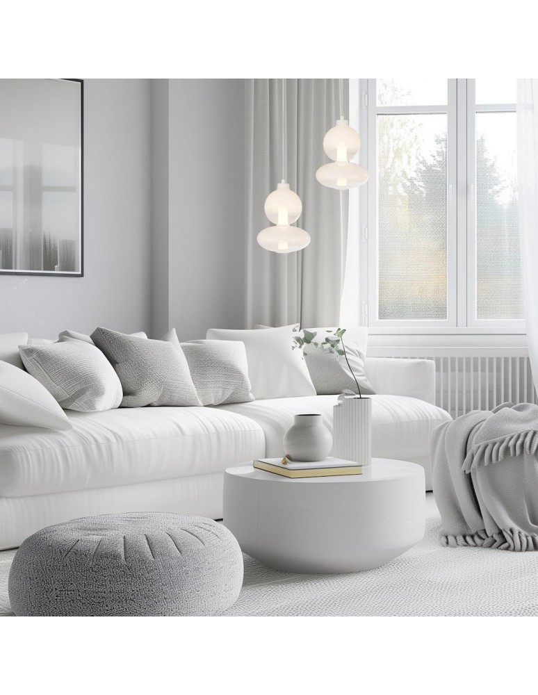 Single pendant lamps - Milagro DAPHNE WHITE 12W pendant lamp ML0862 - product kolory-swiatla.pl 3