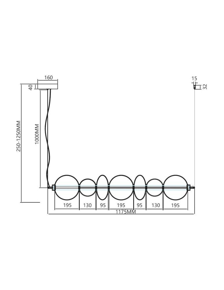 Pendant lamps over the island - Milagro DAPHNE WHITE 40W pendant lamp ML0864 - product kolory-swiatla.pl 5