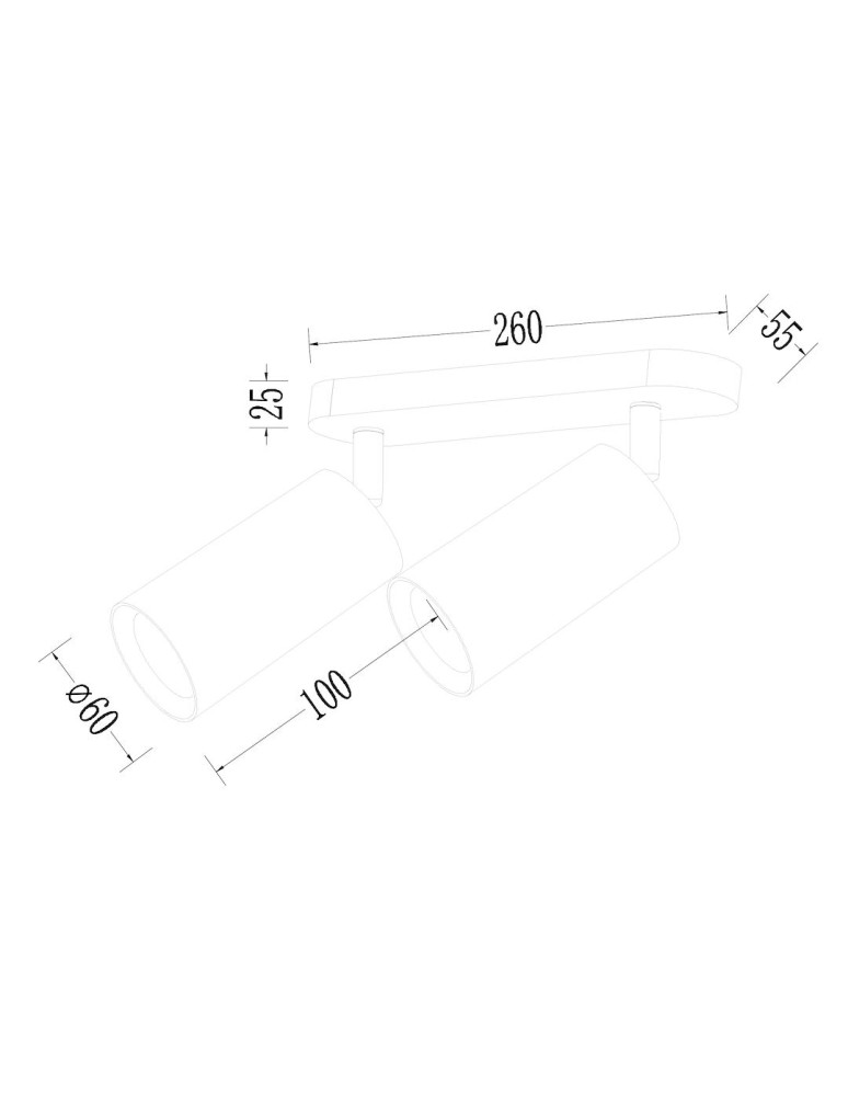 Spotlight ceiling lamps - Milagro Pipe Spot Luminaire Gold 2xGU10 ML1161 - product kolory-swiatla.pl 4