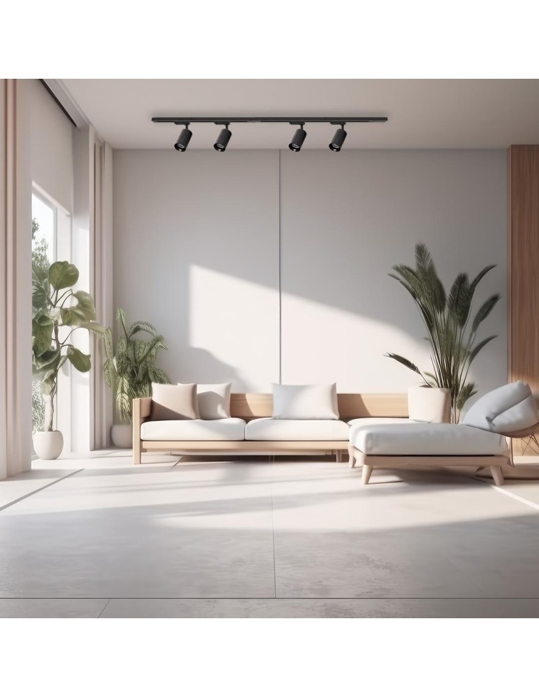 Ready-made rail kits - Milagro Pipe Track Set Black 4xGU10 1.5m ML1165 - product kolory-swiatla.pl 8