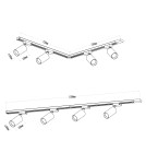 Ready-made rail kits - Milagro Pipe Track Set Black 4xGU10 1.5m ML1165 - product 9