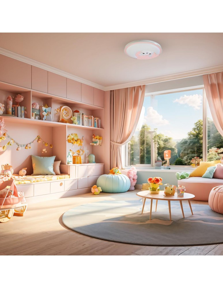 Children's ceiling lamps - Milagro Plafond MOONCAT PINK 34W LED ML1059 - product kolory-swiatla.pl 4