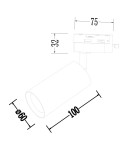 Lamps for 1 phase busbars - Milagro Pipe Track Luminaire White 1xGU10 ML1154 - product 4