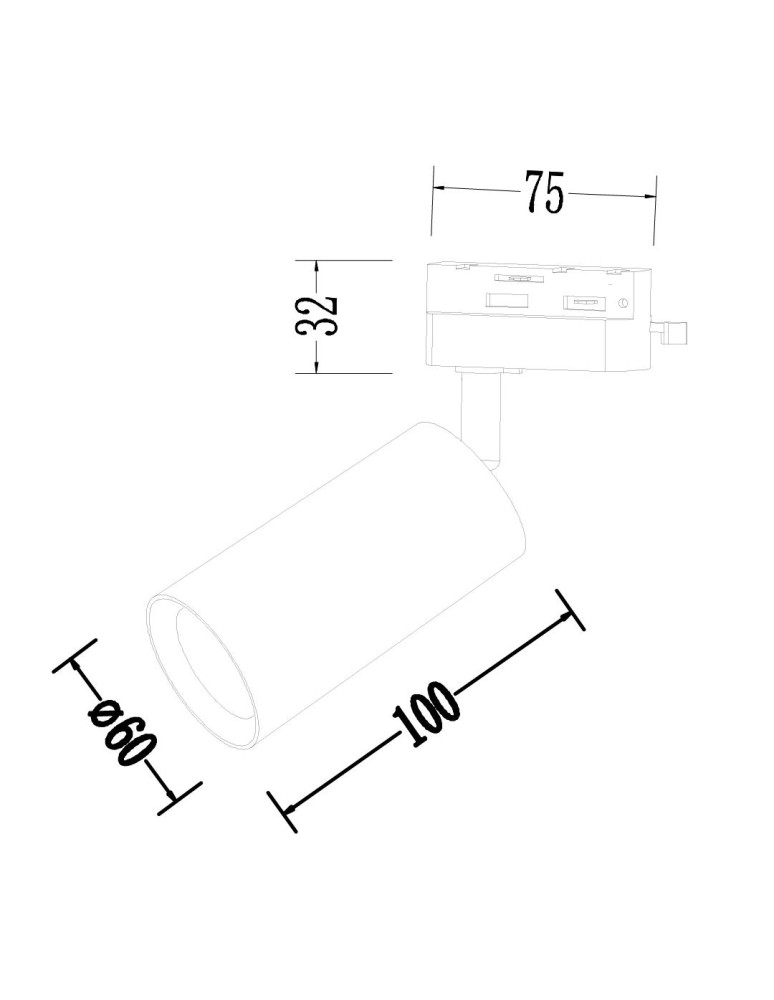Lamps for 1 phase busbars - Milagro Pipe Track Luminaire White 1xGU10 ML1154 - product kolory-swiatla.pl 4