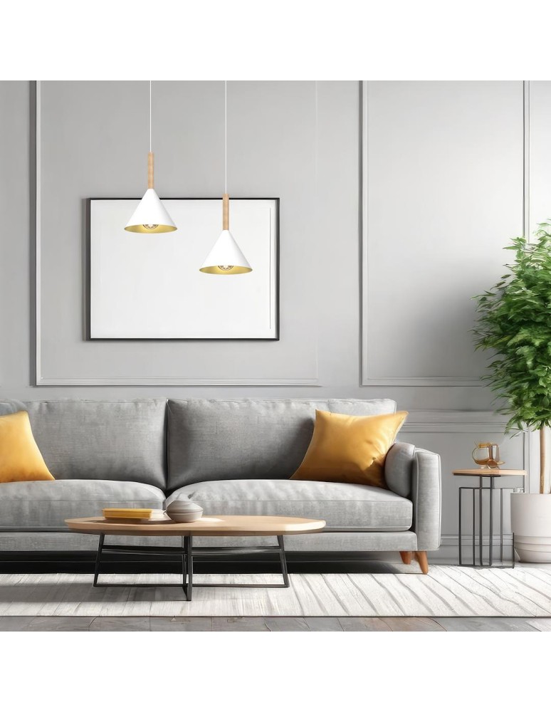 Single pendant lamps - Milagro PERU WHITE 1xE27 pendant lamp MLP0979 - product kolory-swiatla.pl 3