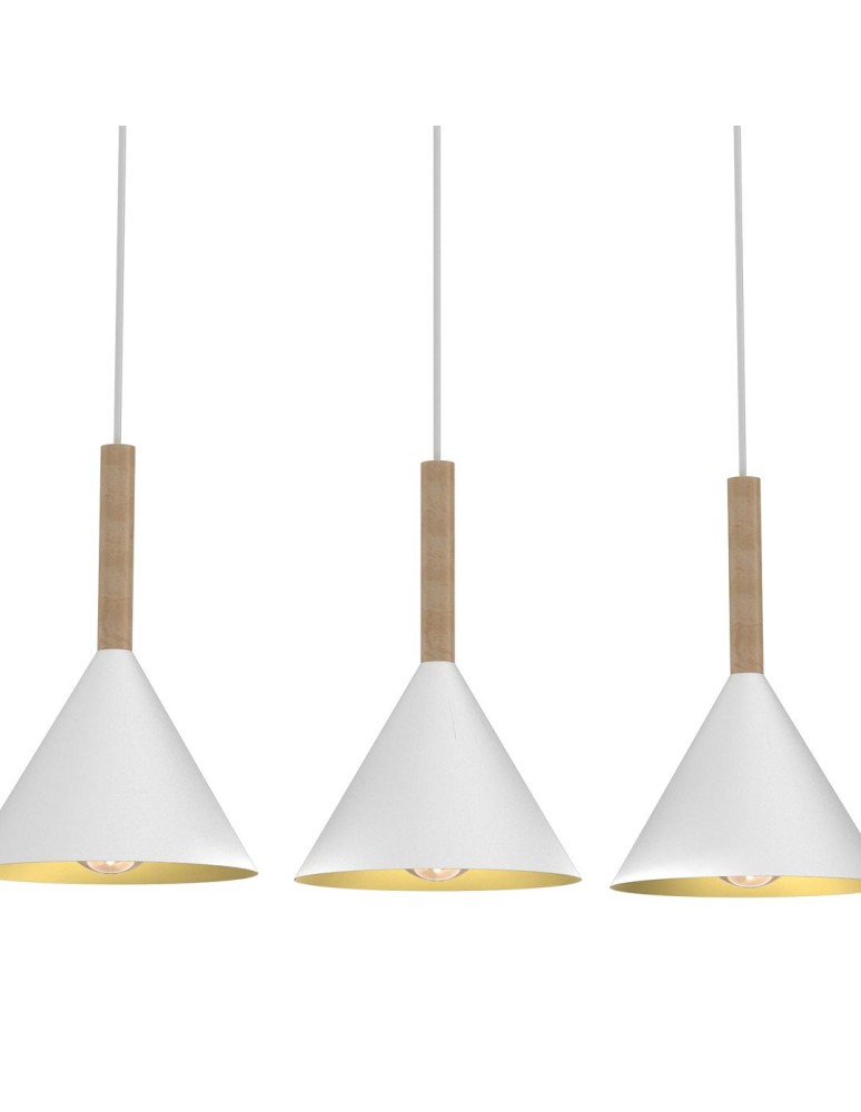 Pendant lamps on a strip - Milagro PERU WHITE 3xE27 pendant lamp MLP0980 - product kolory-swiatla.pl 2