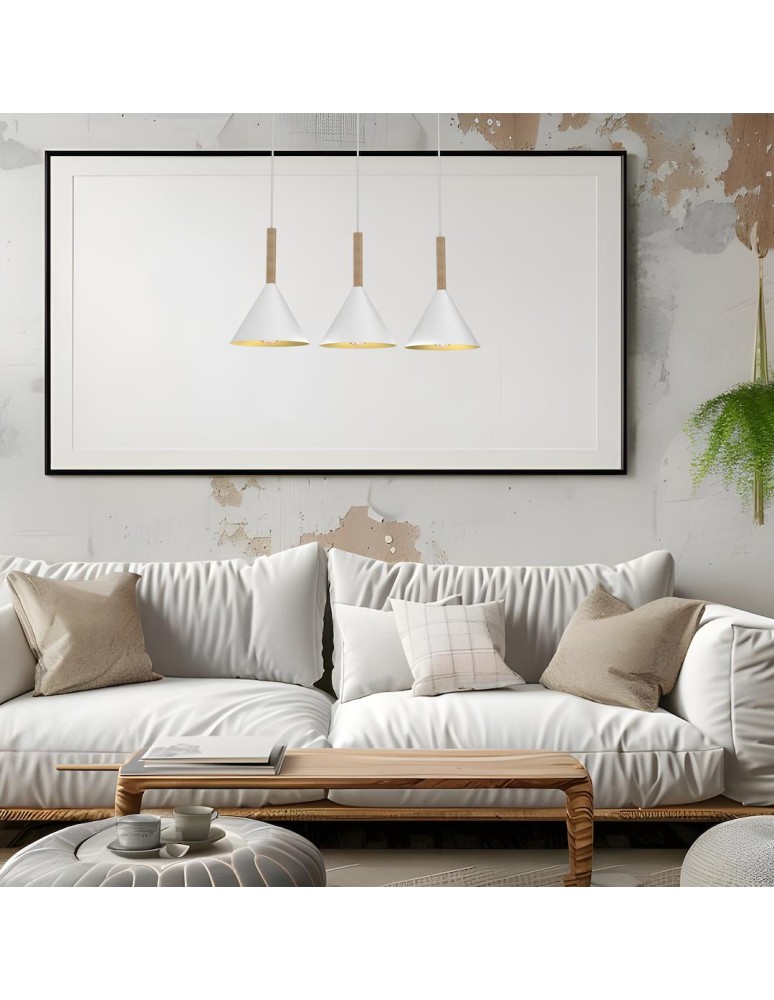 Pendant lamps on a strip - Milagro PERU WHITE 3xE27 pendant lamp MLP0980 - product kolory-swiatla.pl 3