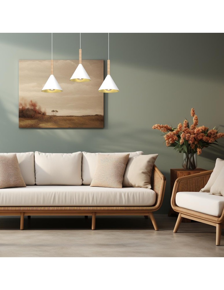 Pendant lamps on a strip - Milagro PERU WHITE 3xE27 pendant lamp MLP0980 - product kolory-swiatla.pl 4