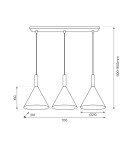 Pendant lamps on a strip - Milagro PERU WHITE 3xE27 pendant lamp MLP0980 - product 5