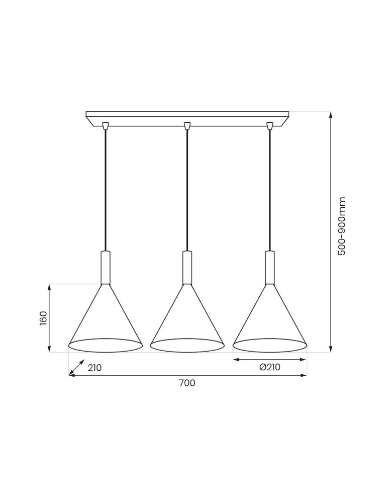 Pendant lamps on a strip - Milagro PERU WHITE 3xE27 pendant lamp MLP0980 - product kolory-swiatla.pl 5
