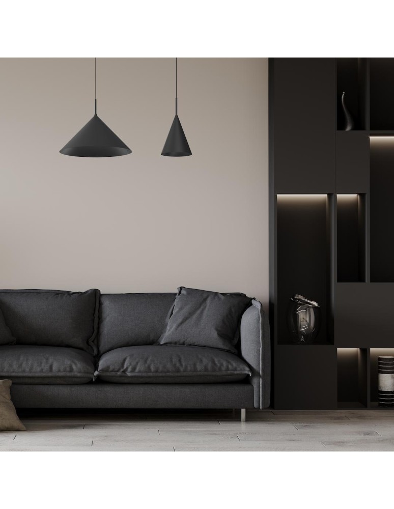 Single pendant lamps - Milagro CAPITAL BLACK pendant lamp Ø46cm 1xGX53 MLP0952 - product kolory-swiatla.pl 3