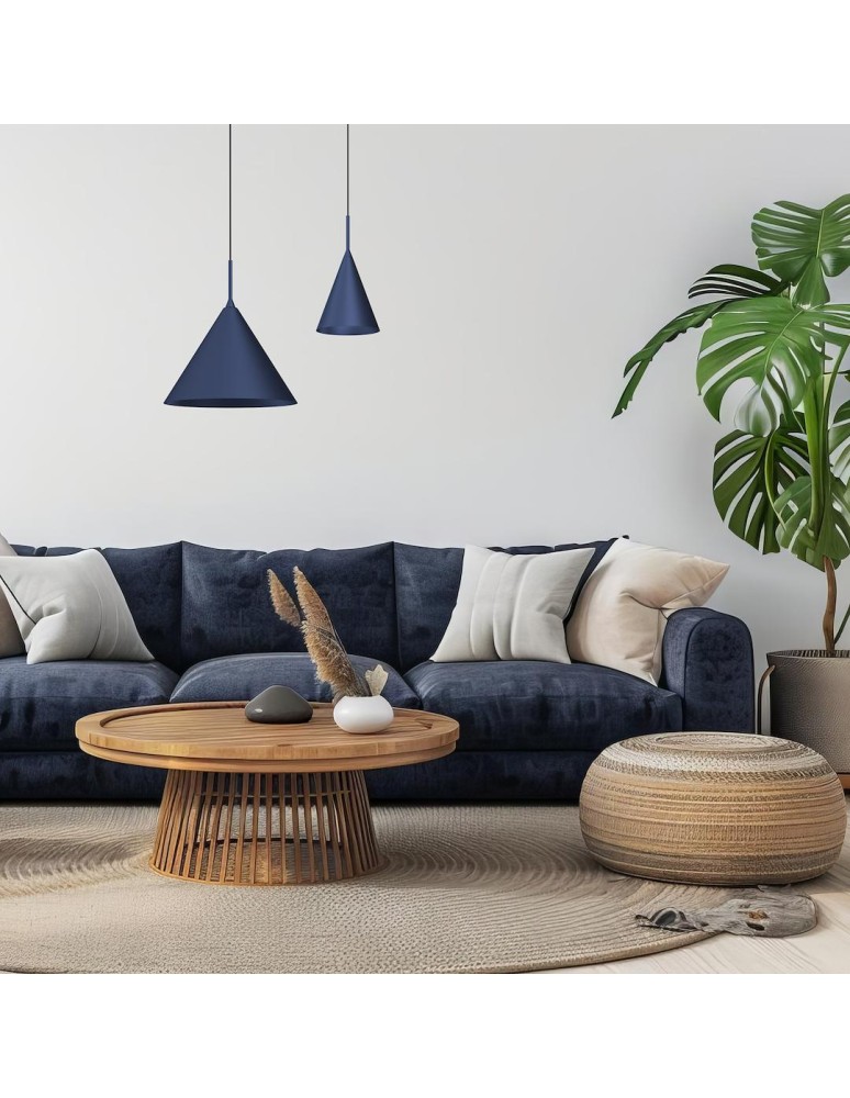 Single pendant lamps - Milagro CAPITAL NAVY BLUE pendant lamp Ø32cm 1xGX53 MLP0962 - product kolory-swiatla.pl 4