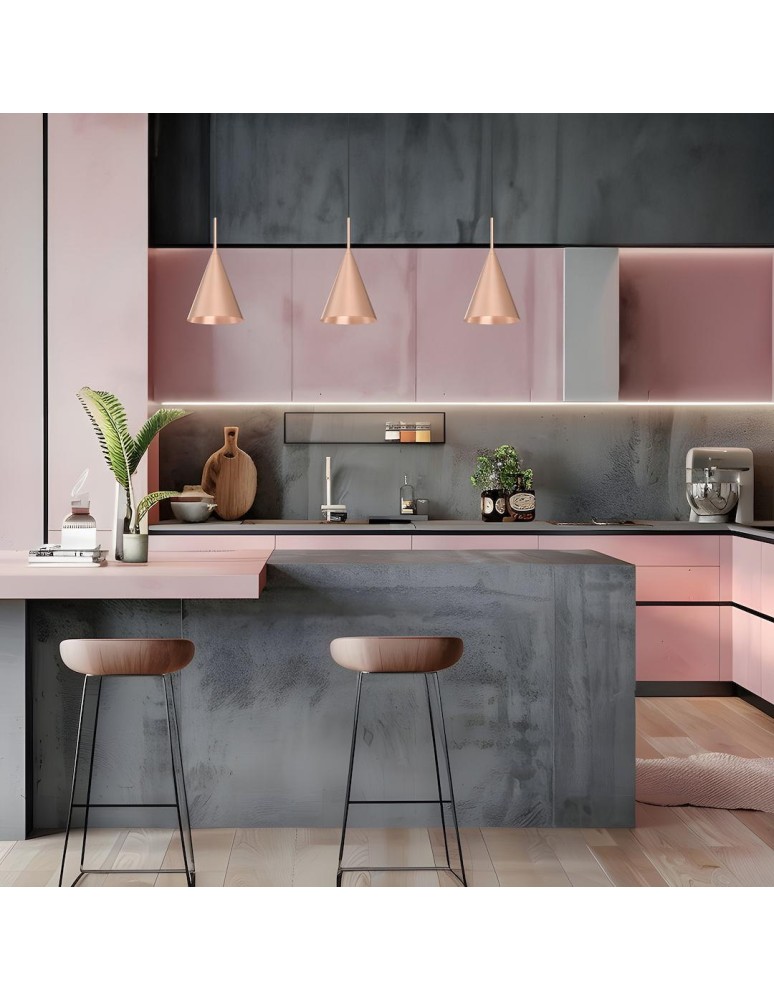 Single pendant lamps - Milagro CAPITAL ROSE GOLD pendant lamp Ø17cm 1xGX53 MLP0966 - product kolory-swiatla.pl 3