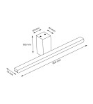 Wall lamps over the mirror - Milagro Wall lamp Artemis Chrome 13.8W LED 60cm 4000K IP44 ML1021 - product 5