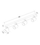 Spotlight ceiling lamps - Milagro Luminaire Volf Spot Black 4xGU10 ML1295 - product 5