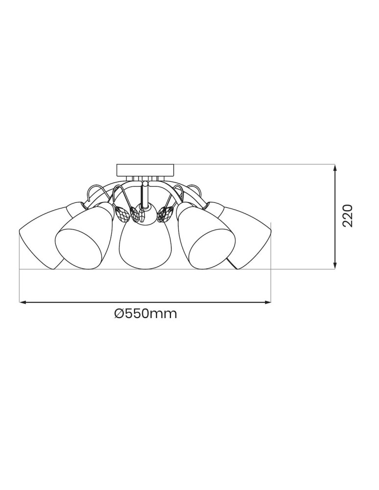 Classic ceiling lamps - Milagro PIREUS 5xE27 ceiling lamp ML1276 - product kolory-swiatla.pl 5