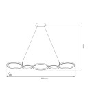 LED pendant lamps - Milagro OLYMPIA BLACK 50W LED pendant lamp ML1175 - product 5