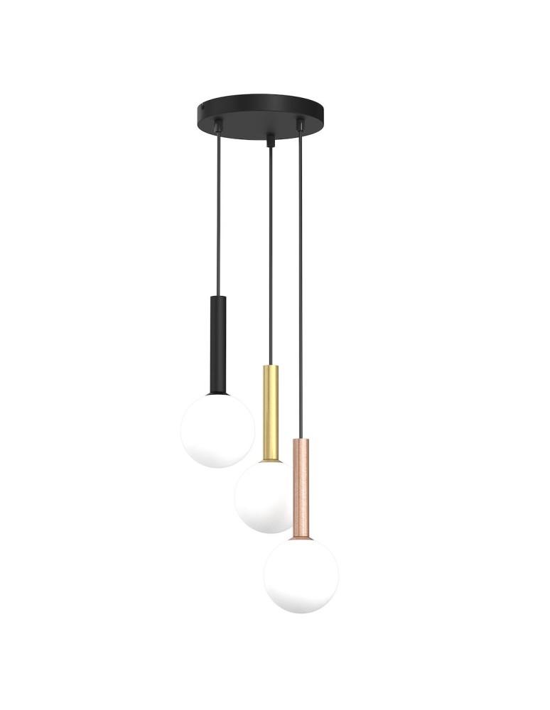 Pendant lamps spheres - Milagro PLAY BLACK 3xG9 pendant lamp MLP0969 - product kolory-swiatla.pl 1