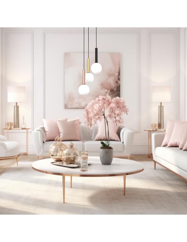 Pendant lamps spheres - Milagro PLAY BLACK 3xG9 pendant lamp MLP0969 - product kolory-swiatla.pl 3