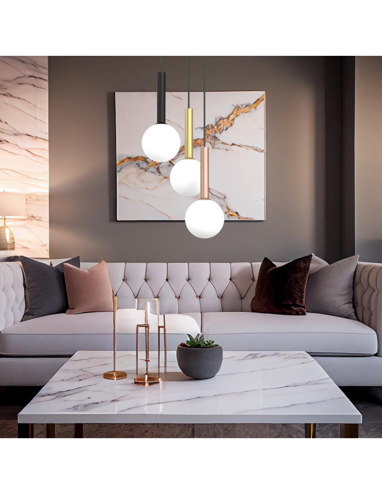 Pendant lamps spheres - Milagro PLAY BLACK 3xG9 pendant lamp MLP0969 - product kolory-swiatla.pl 4