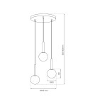 Pendant lamps spheres - Milagro PLAY BLACK 3xG9 pendant lamp MLP0969 - product 5