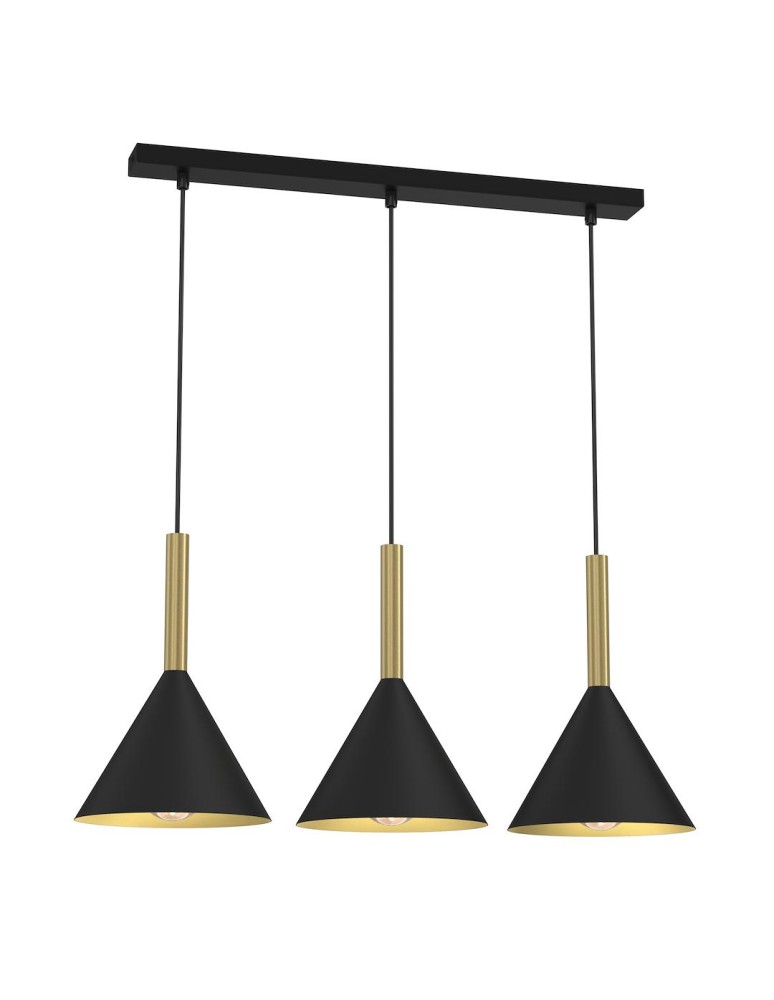 Pendant lamps on a strip - Milagro PERU BLACK 3xE27 pendant lamp MLP0978 - product kolory-swiatla.pl 1
