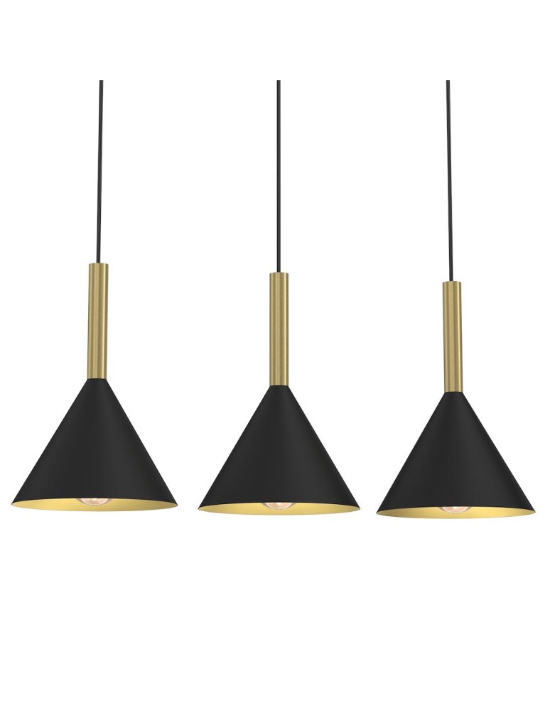 Pendant lamps on a strip - Milagro PERU BLACK 3xE27 pendant lamp MLP0978 - product kolory-swiatla.pl 2