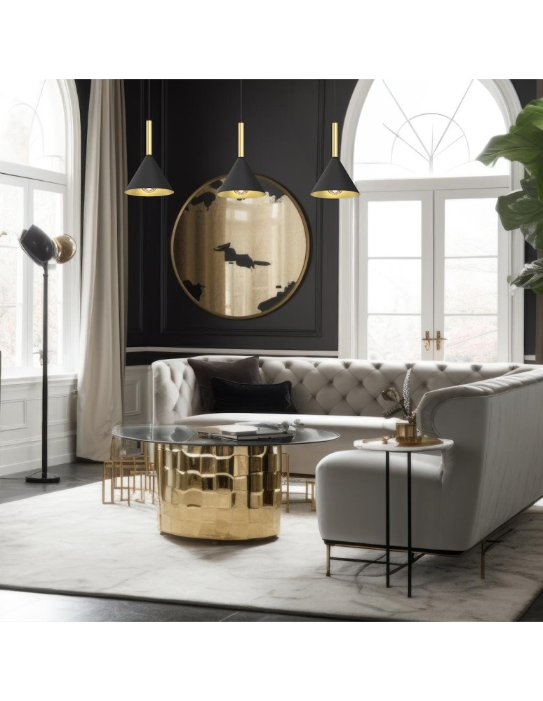 Pendant lamps on a strip - Milagro PERU BLACK 3xE27 pendant lamp MLP0978 - product kolory-swiatla.pl 3