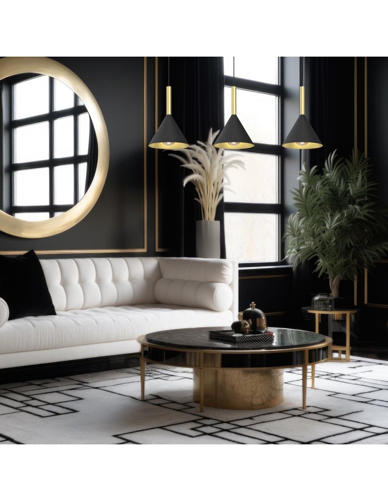 Pendant lamps on a strip - Milagro PERU BLACK 3xE27 pendant lamp MLP0978 - product kolory-swiatla.pl 4