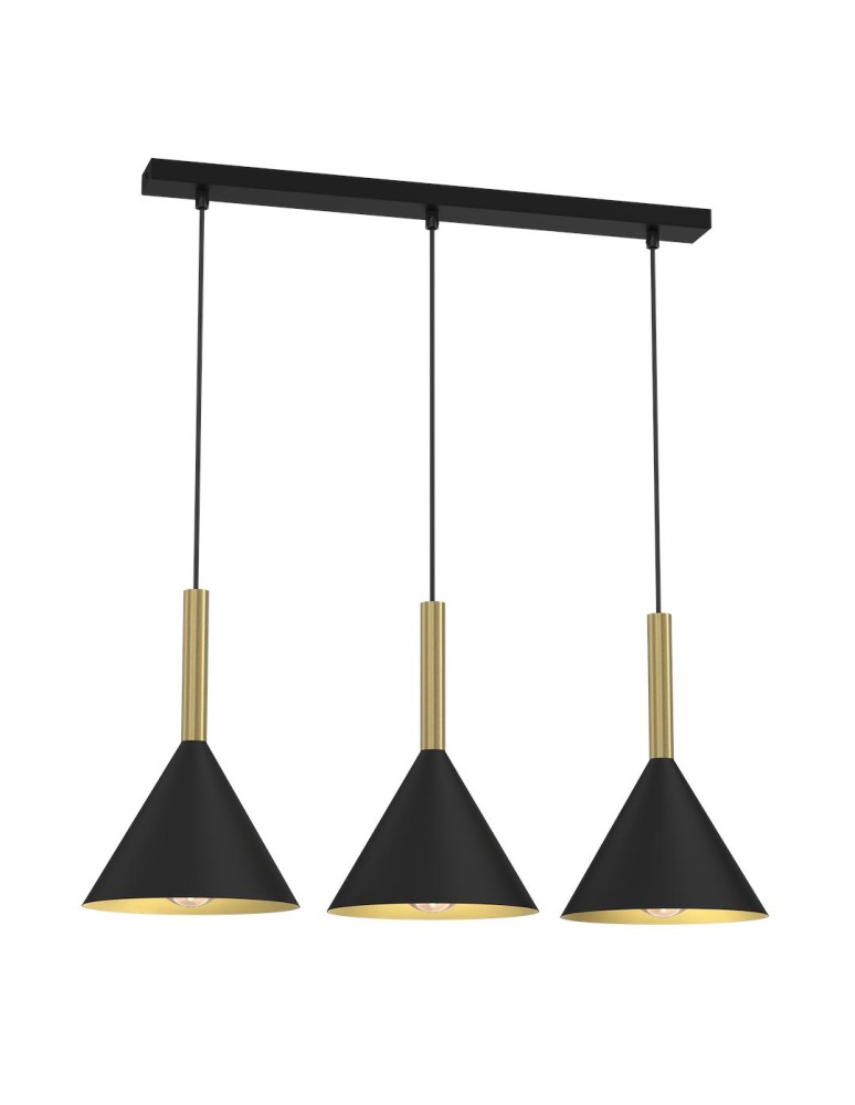Pendant lamps on a strip - Milagro PERU BLACK 3xE27 pendant lamp MLP0978 - product kolory-swiatla.pl 6