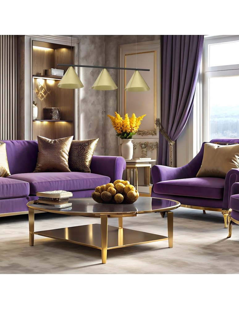 Triple pendant lamps - Milagro CAPITAL pendant lamp Black-GOLD 3XGX53 MLP0937 - product kolory-swiatla.pl 4