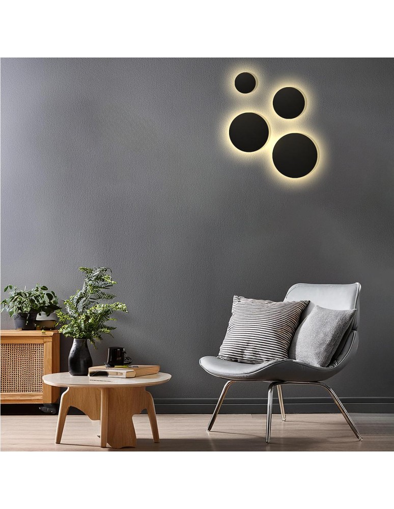 LED wall lamps - Milagro Disk wall lamp 12W 3CCT IP65 Black ML1286 - product kolory-swiatla.pl 5