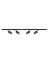 Milagro 4xPipe Ring GU10 track set + 2x1m guide + Connectors - Black ML1687