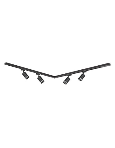 Milagro 4xPipe Ring GU10 track set + 2x1m guide + Connectors - Black ML1687 - product 2