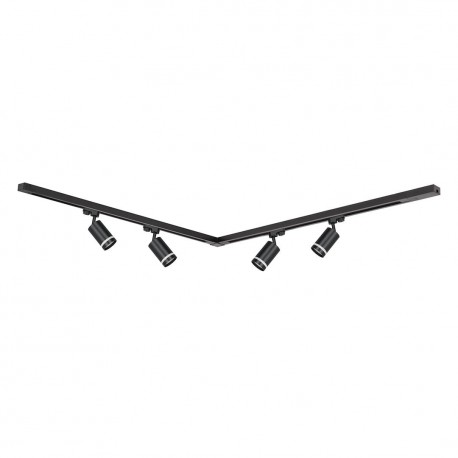 Milagro Zestaw Szynoprzewód 4xPipe Ring GU10 + Prowadnica 2x1m + Złączki - Czarny ML1687
