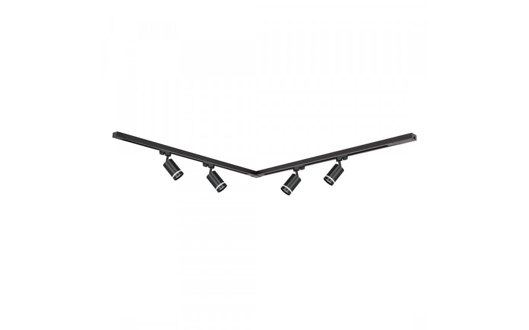 Milagro Zestaw Szynoprzewód 4xPipe Ring GU10 + Prowadnica 2x1m + Złączki - Czarny ML1687