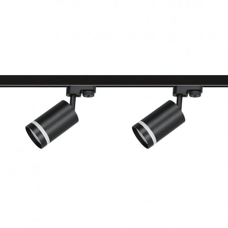 Milagro Zestaw Szynoprzewód 4xPipe Ring GU10 + Prowadnica 2x1m + Złączki - Czarny ML1687