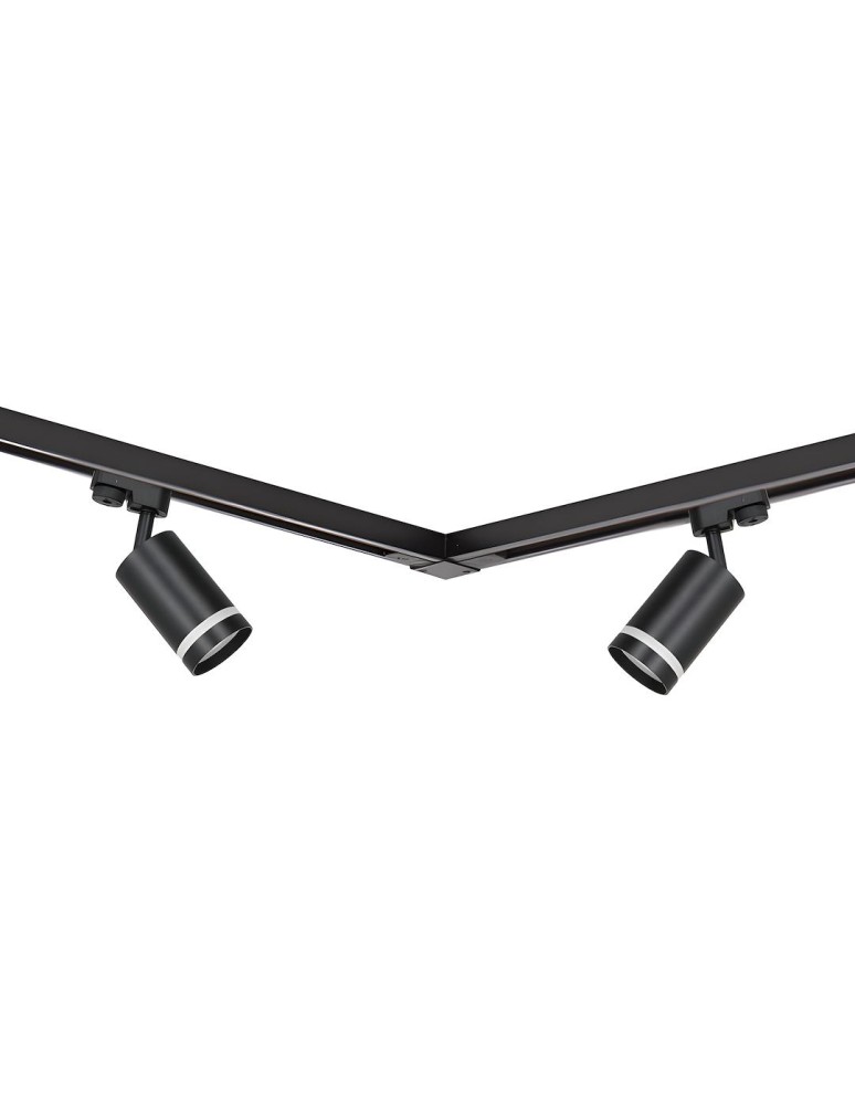 Ready-made rail kits - Milagro 4xPipe Ring GU10 track set + 2x1m guide + Connectors - Black ML1687 - product kolory-swiatla.pl 4