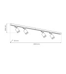 Ready-made rail kits - Milagro 4xPipe Ring GU10 track set + 2x1m guide + Connectors - Black ML1687 - product 7