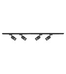 Ready-made rail kits - Milagro 4xPipe Ring GU10 track set + 2x1m guide + Connectors - Black ML1687 - product 8