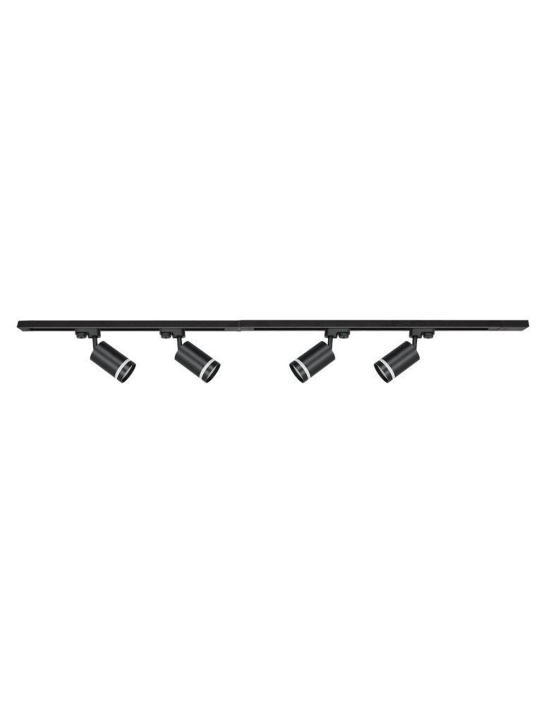Ready-made rail kits - Milagro 4xPipe Ring GU10 track set + 2x1m guide + Connectors - Black ML1687 - product kolory-swiatla.pl 8